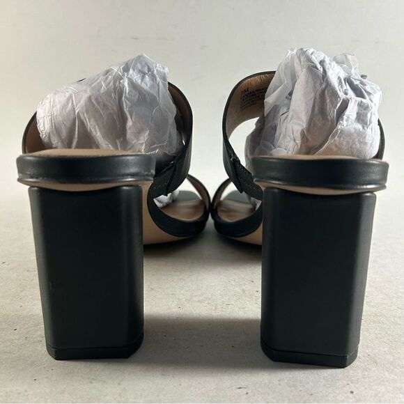 Splendid Camira Women’s Leather Sandals Heeled Slides Black Size 7 M - Picture 4 of 9